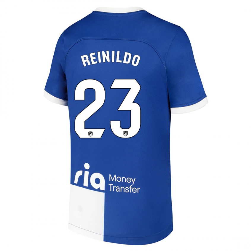 Uomo Maglia Reinildo Mandava #23 Blu Bianco Kit Gara Away 2023/24 Maglietta