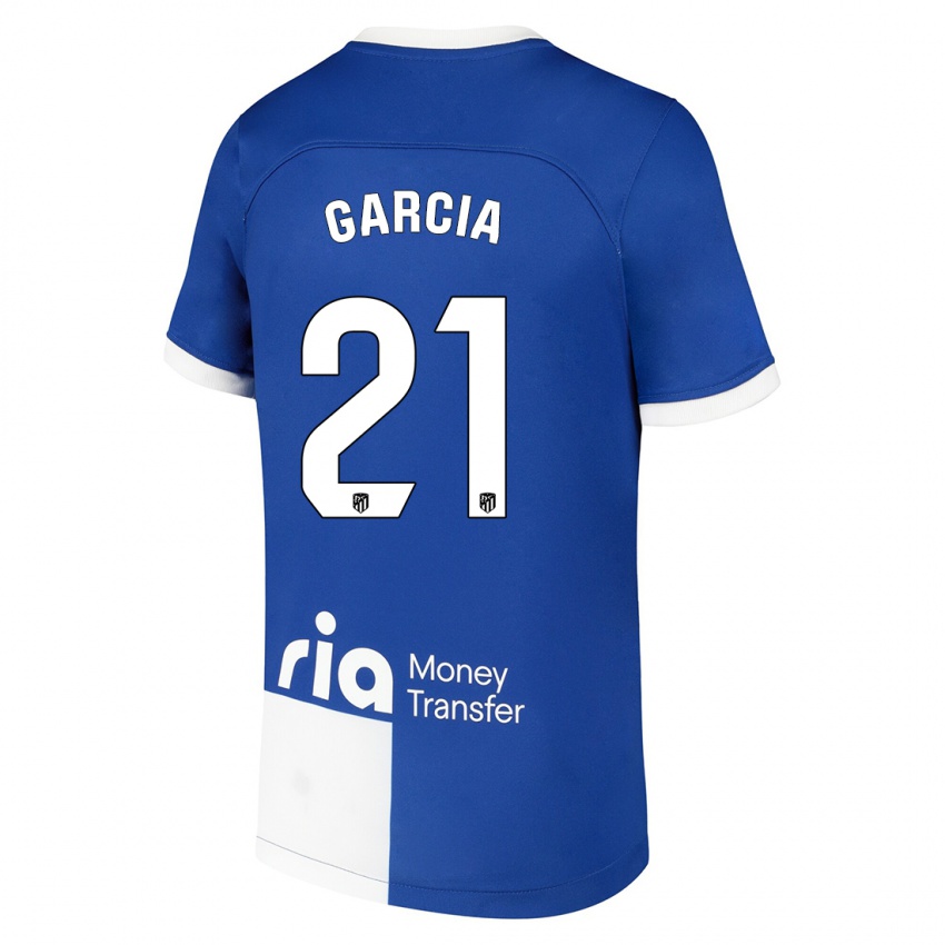 Uomo Maglia Sheila Garcia #21 Blu Bianco Kit Gara Away 2023/24 Maglietta