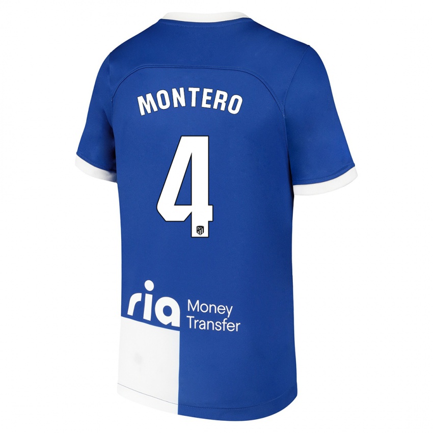 Uomo Maglia Francisco Montero #4 Blu Bianco Kit Gara Away 2023/24 Maglietta