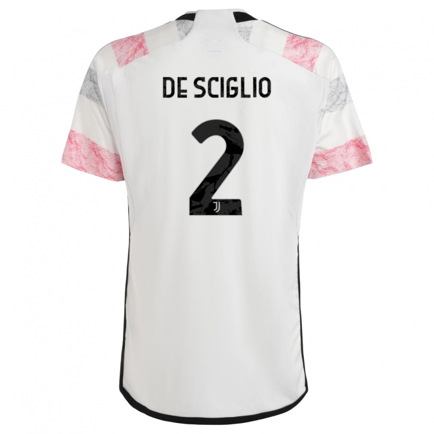 Uomo Maglia Mattia De Sciglio #2 Bianco Rosa Kit Gara Away 2023/24 Maglietta