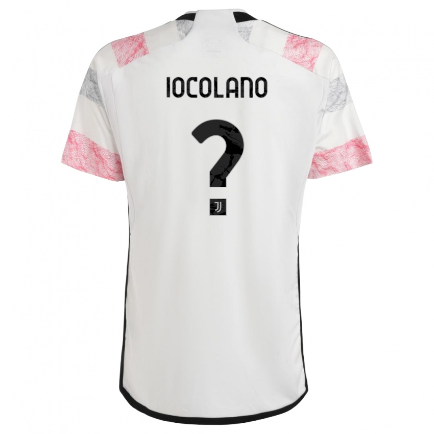 Uomo Maglia Simone Iocolano #0 Bianco Rosa Kit Gara Away 2023/24 Maglietta