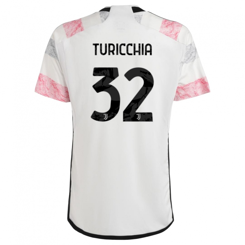 Uomo Maglia Riccardo Turicchia #32 Bianco Rosa Kit Gara Away 2023/24 Maglietta