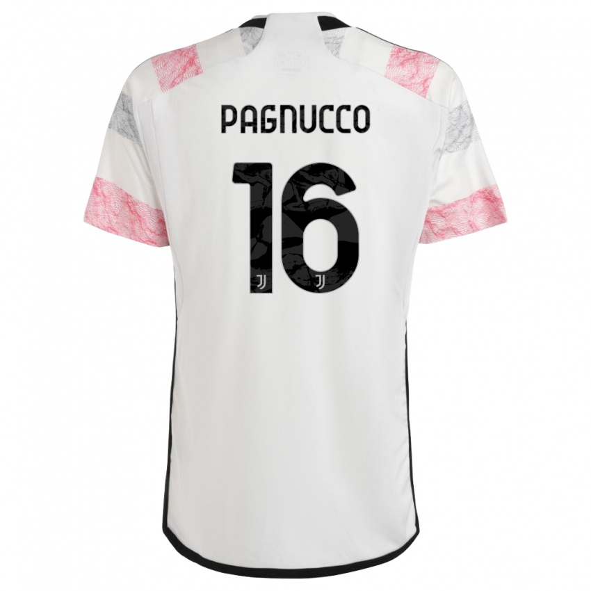 Uomo Maglia Filippo Pagnucco #16 Bianco Rosa Kit Gara Away 2023/24 Maglietta