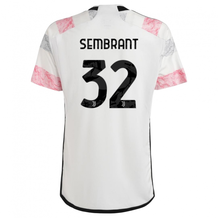 Uomo Maglia Linda Sembrant #32 Bianco Rosa Kit Gara Away 2023/24 Maglietta