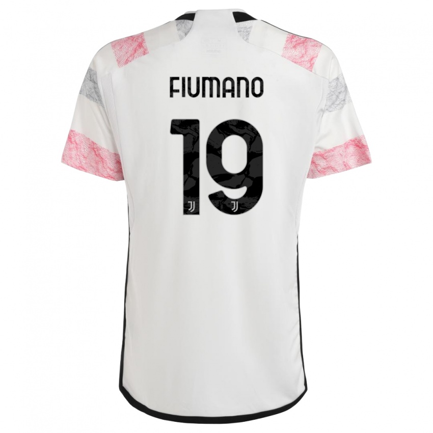 Uomo Maglia Filippo Fiumano #19 Bianco Rosa Kit Gara Away 2023/24 Maglietta