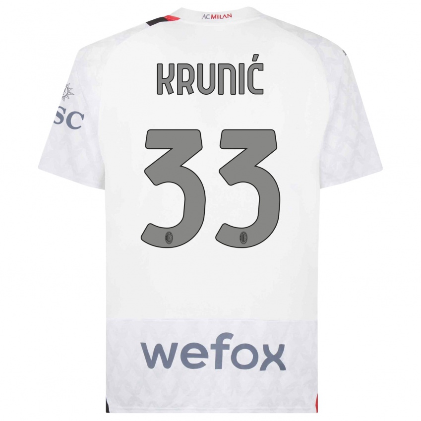 Uomo Maglia Rade Krunic #33 Bianco Kit Gara Away 2023/24 Maglietta