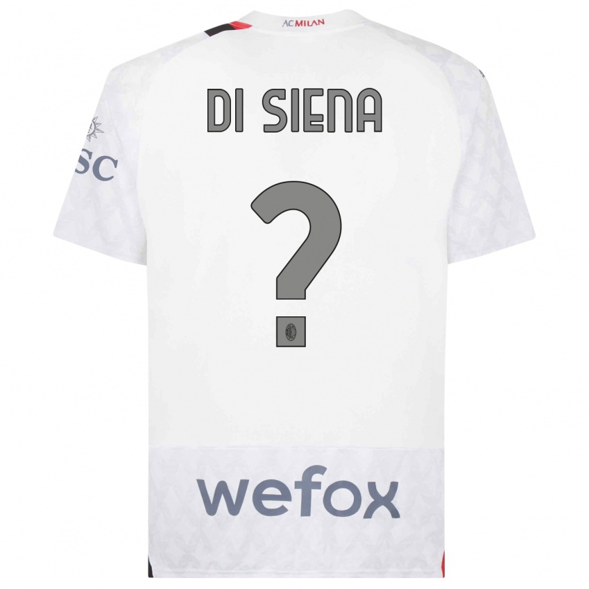 Uomo Maglia Andrea Di Siena #0 Bianco Kit Gara Away 2023/24 Maglietta