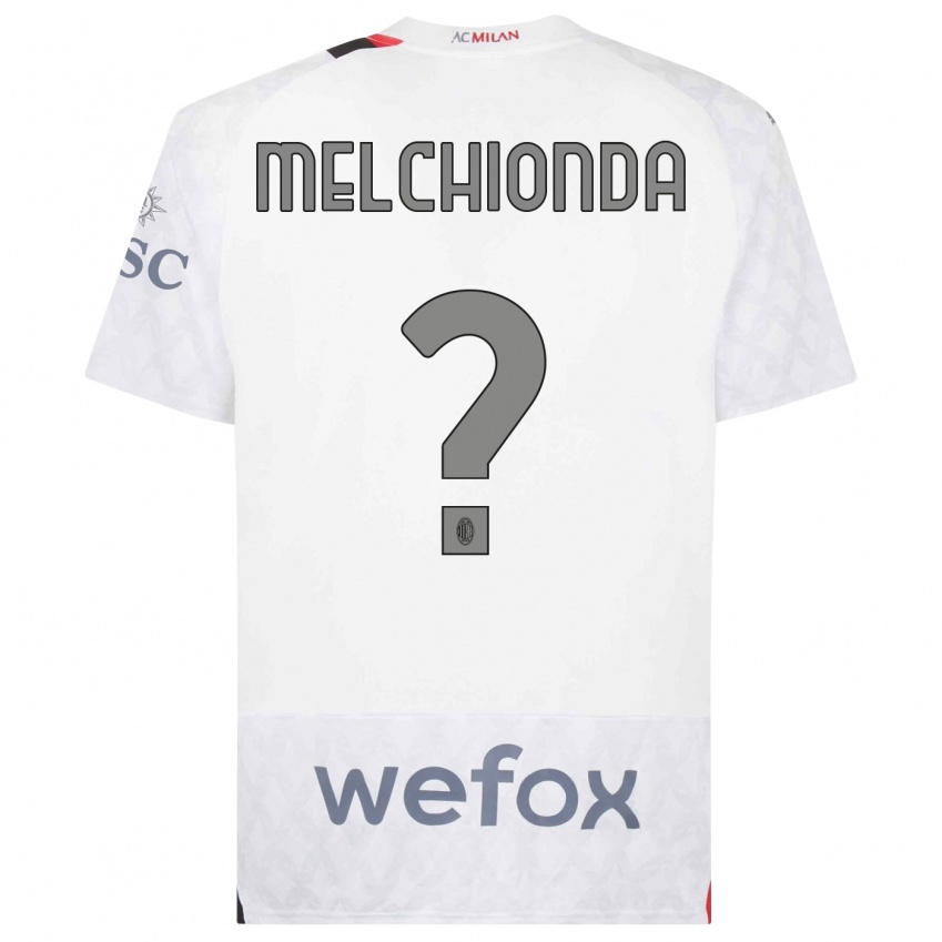 Uomo Maglia Marco Melchionda #0 Bianco Kit Gara Away 2023/24 Maglietta