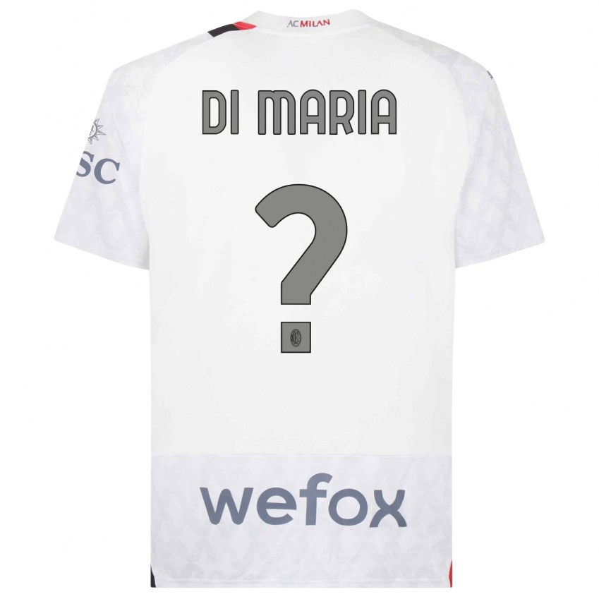 Uomo Maglia Alessandro Di Maria #0 Bianco Kit Gara Away 2023/24 Maglietta
