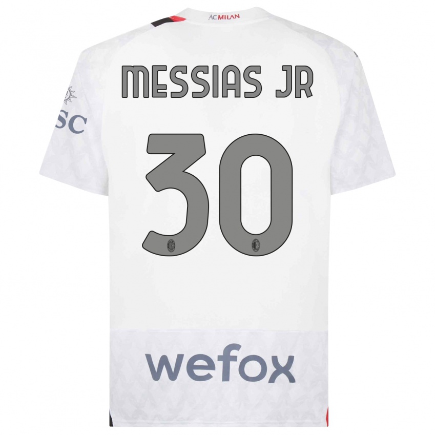 Uomo Maglia Junior Messias #30 Bianco Kit Gara Away 2023/24 Maglietta