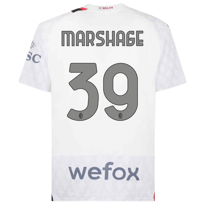 Uomo Maglia Wilgot Marshage #39 Bianco Kit Gara Away 2023/24 Maglietta