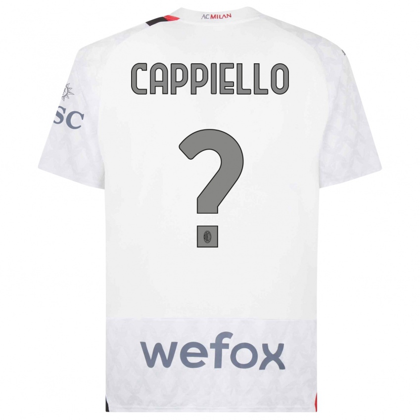 Uomo Maglia Flavio Cappiello #0 Bianco Kit Gara Away 2023/24 Maglietta