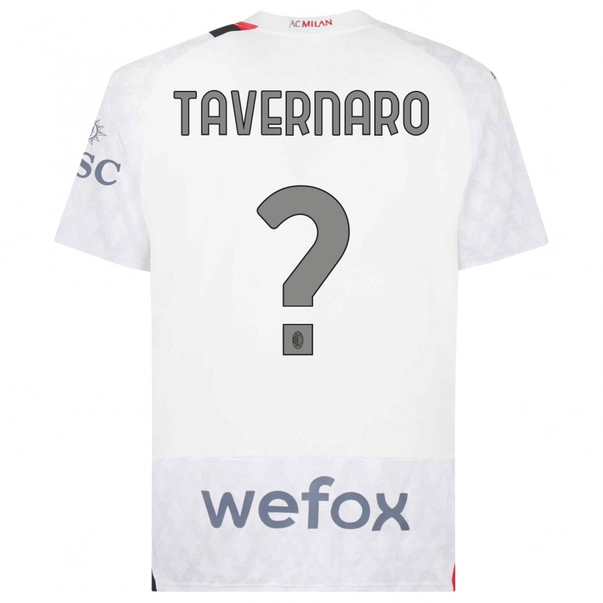Uomo Maglia Federico Tavernaro #0 Bianco Kit Gara Away 2023/24 Maglietta