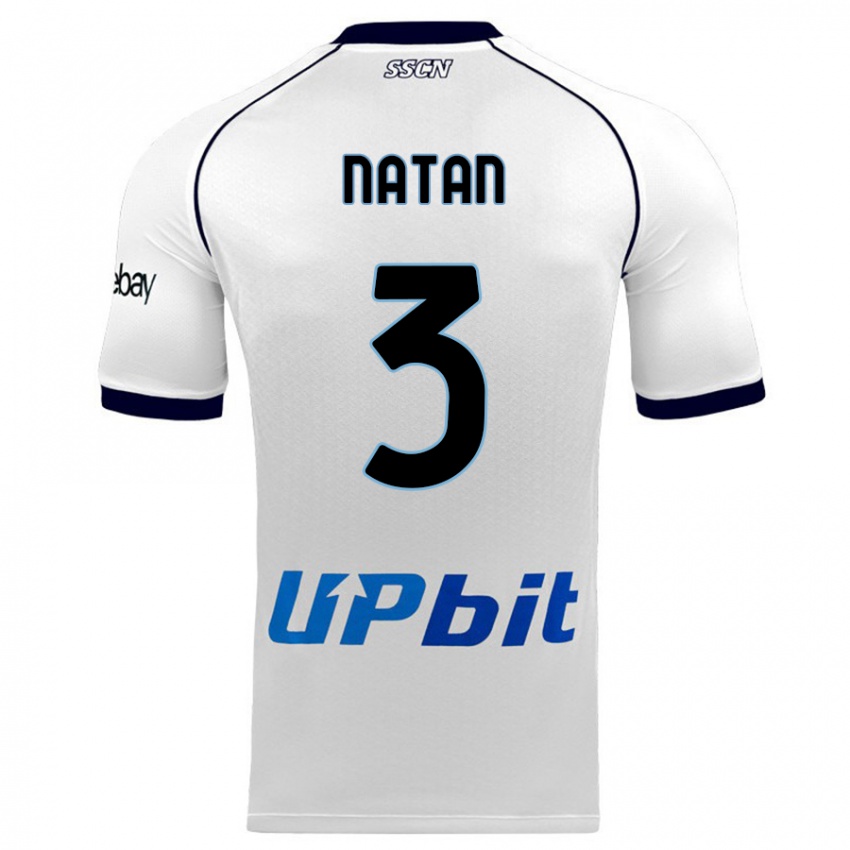 Uomo Maglia Natan #3 Bianco Kit Gara Away 2023/24 Maglietta