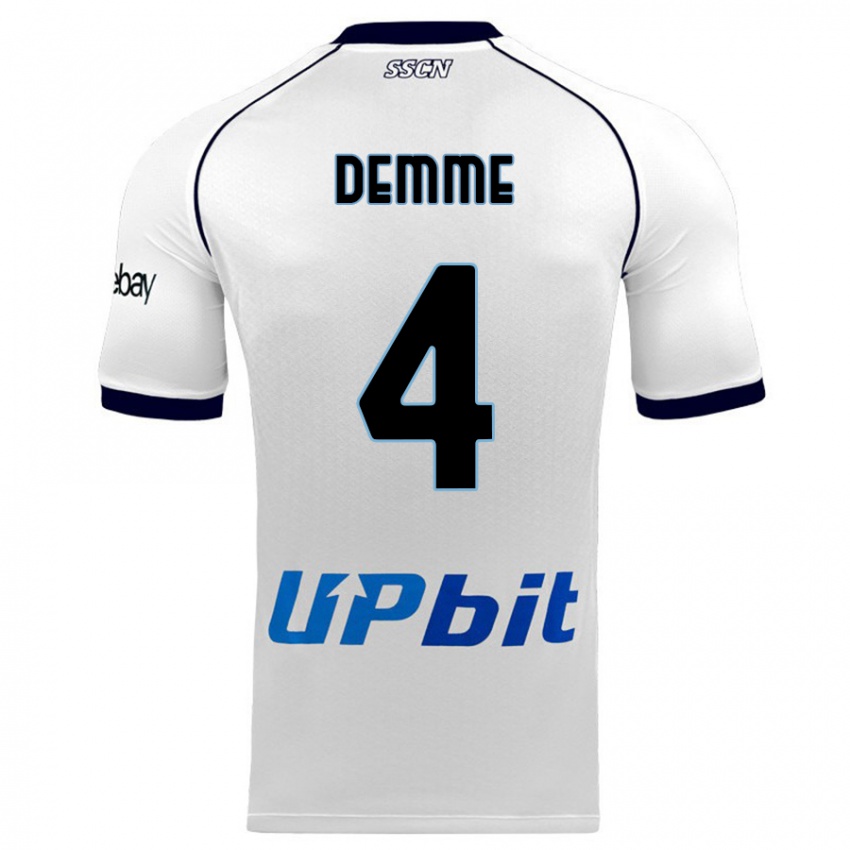 Uomo Maglia Diego Demme #4 Bianco Kit Gara Away 2023/24 Maglietta