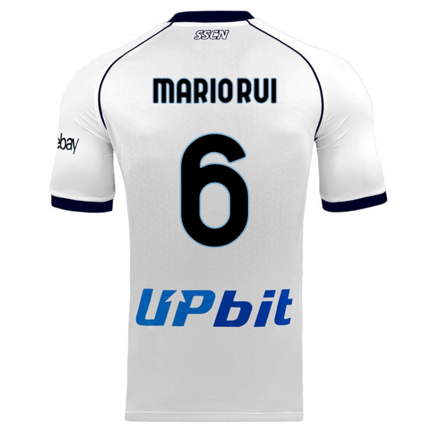 Uomo Maglia Mario Rui #6 Bianco Kit Gara Away 2023/24 Maglietta