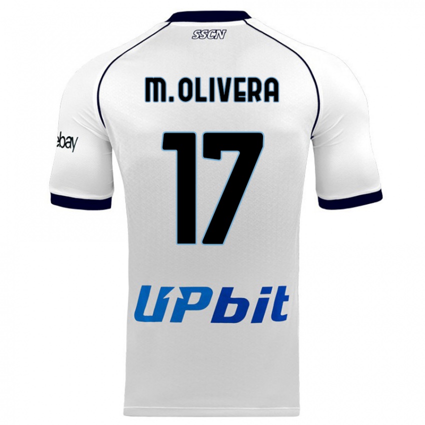Uomo Maglia Mathias Olivera #17 Bianco Kit Gara Away 2023/24 Maglietta