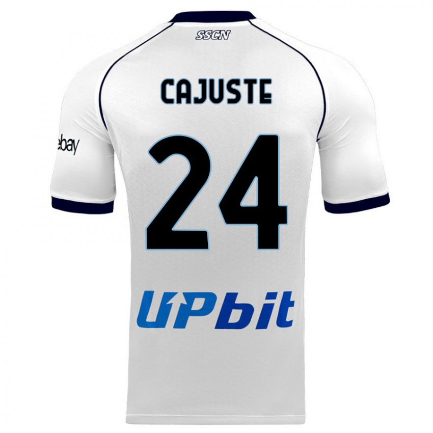 Uomo Maglia Jens Cajuste #24 Bianco Kit Gara Away 2023/24 Maglietta