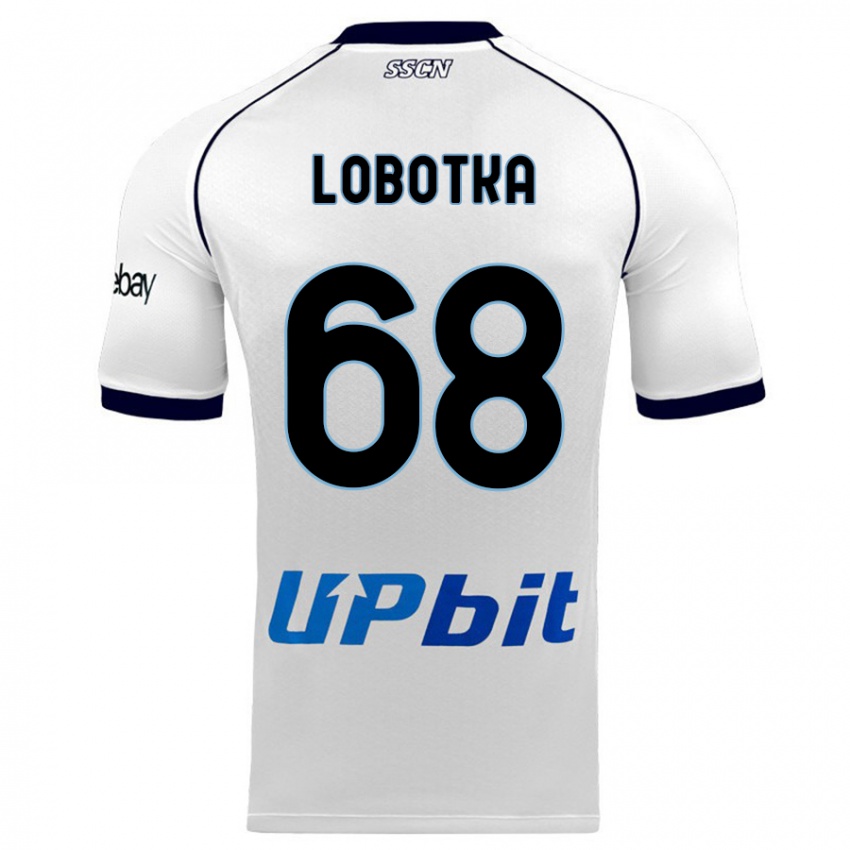 Uomo Maglia Stanislav Lobotka #68 Bianco Kit Gara Away 2023/24 Maglietta