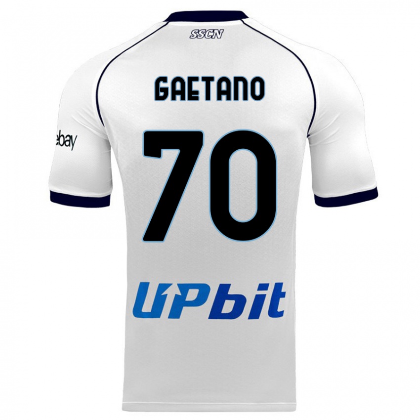 Uomo Maglia Gianluca Gaetano #70 Bianco Kit Gara Away 2023/24 Maglietta