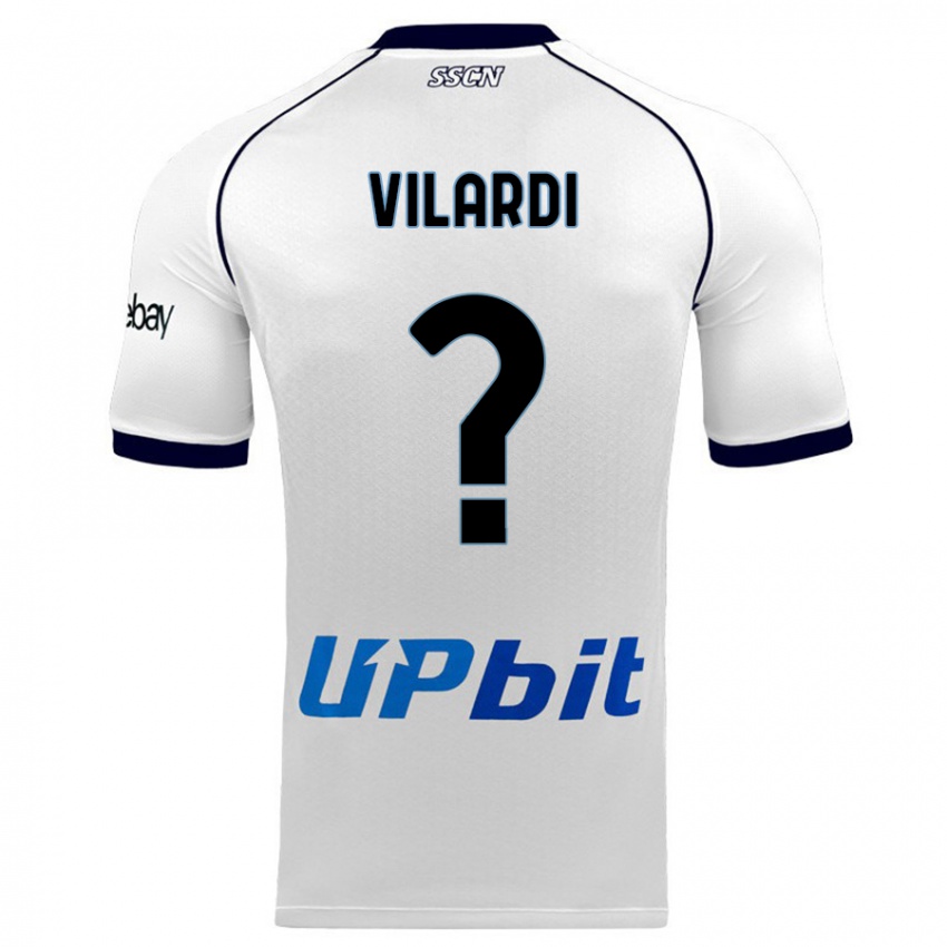 Uomo Maglia Mario Vilardi #0 Bianco Kit Gara Away 2023/24 Maglietta