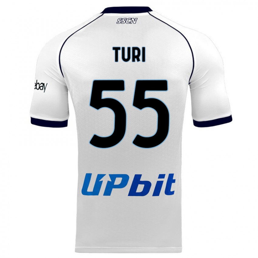Uomo Maglia Claudio Turi #55 Bianco Kit Gara Away 2023/24 Maglietta