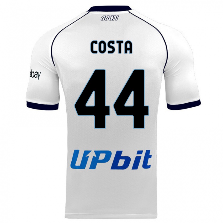 Uomo Maglia Filippo Costa #44 Bianco Kit Gara Away 2023/24 Maglietta