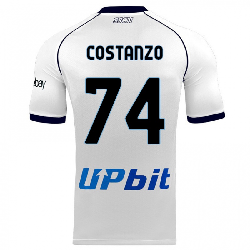 Uomo Maglia Davide Costanzo #74 Bianco Kit Gara Away 2023/24 Maglietta