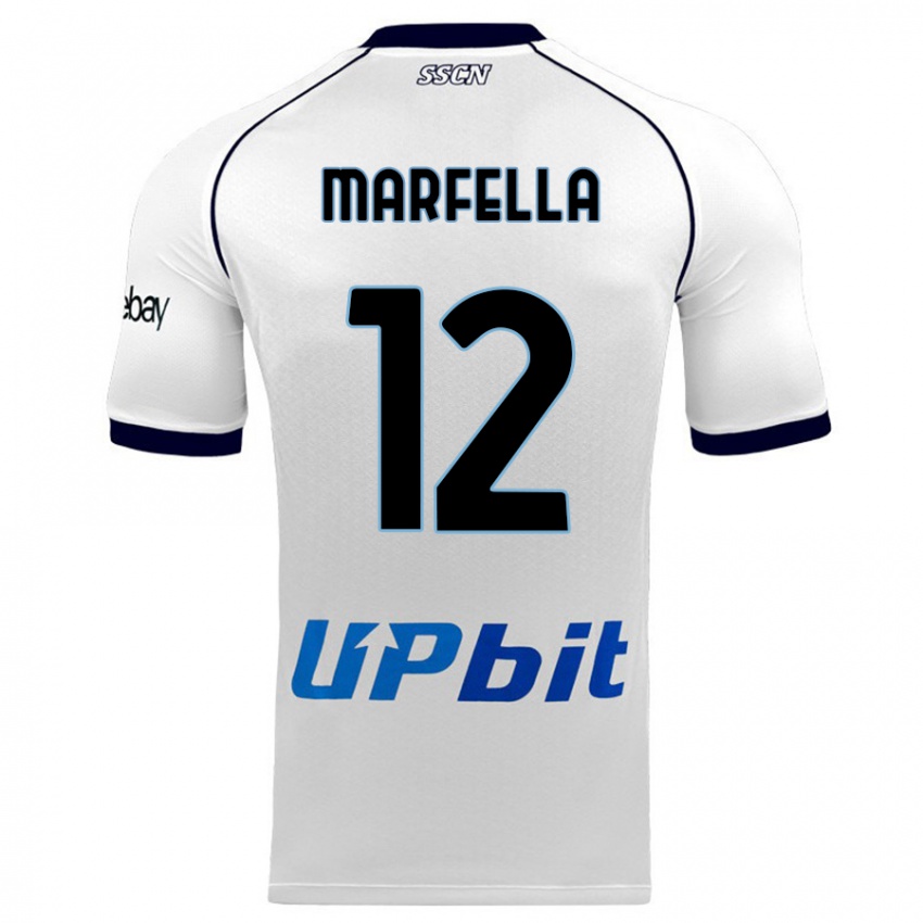 Uomo Maglia Davide Marfella #12 Bianco Kit Gara Away 2023/24 Maglietta