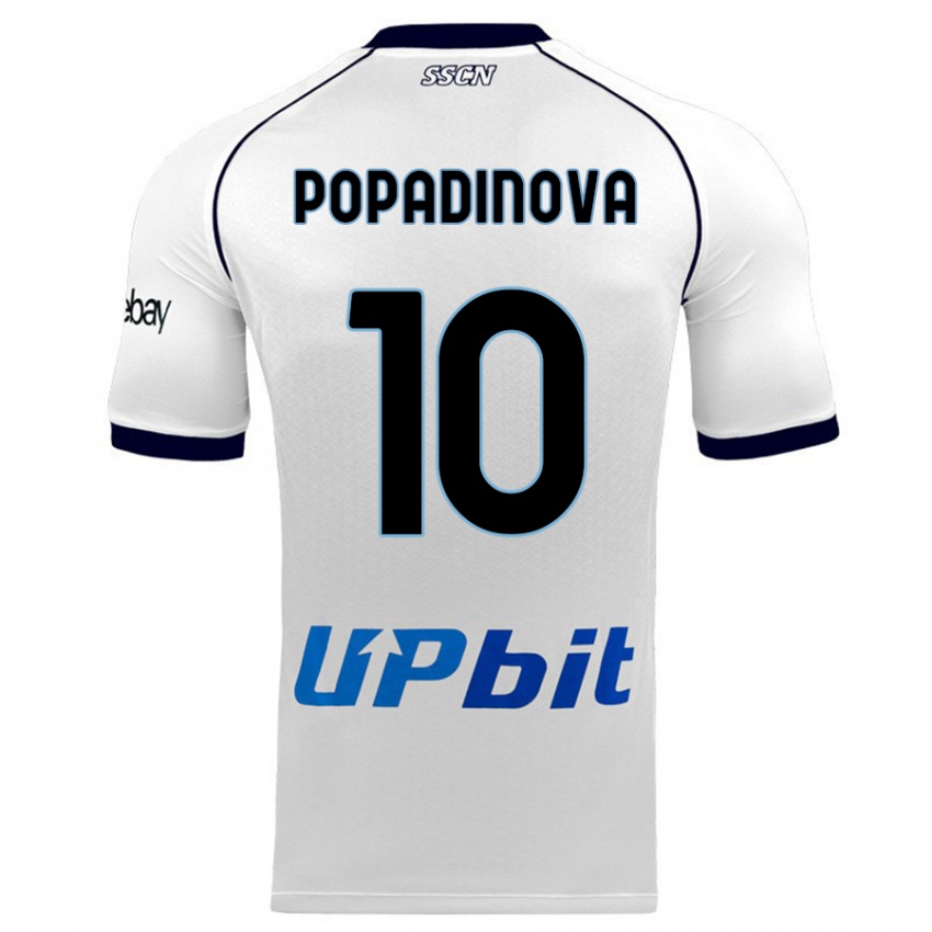 Uomo Maglia Evdokiya Popadinova #10 Bianco Kit Gara Away 2023/24 Maglietta