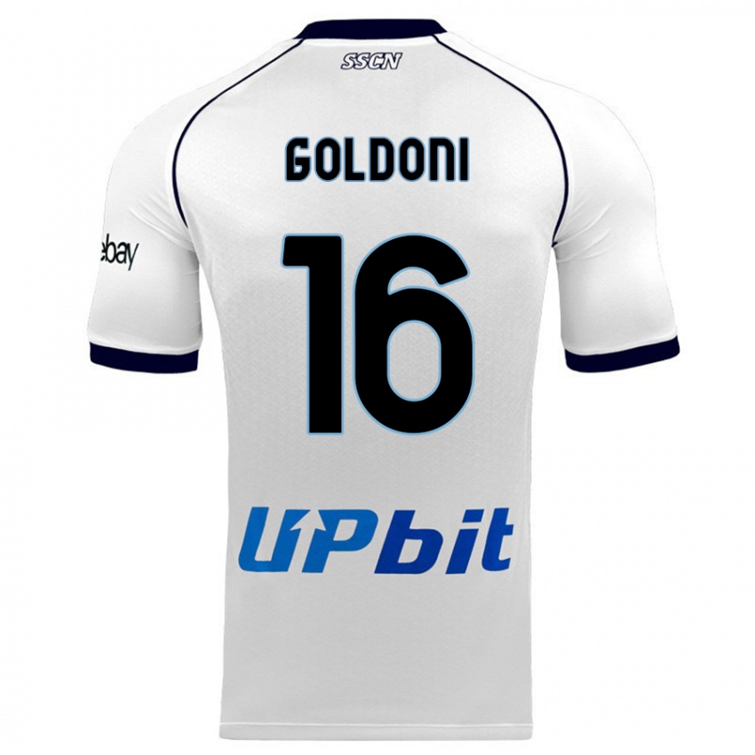 Uomo Maglia Eleonora Goldoni #16 Bianco Kit Gara Away 2023/24 Maglietta