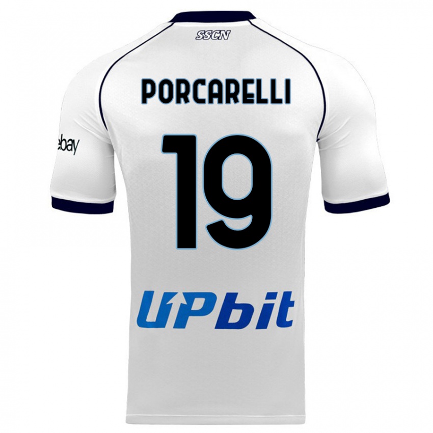 Uomo Maglia Maddelena Porcarelli #19 Bianco Kit Gara Away 2023/24 Maglietta