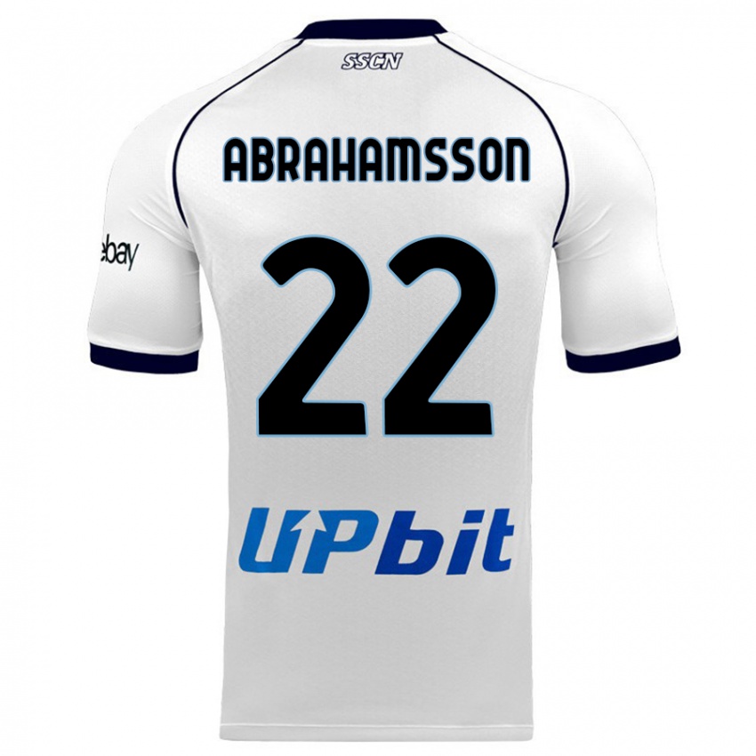 Uomo Maglia Sejde Abrahamsson #22 Bianco Kit Gara Away 2023/24 Maglietta
