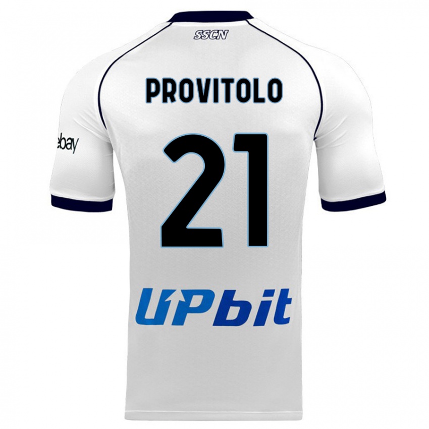 Uomo Maglia Vincenzo Provitolo #21 Bianco Kit Gara Away 2023/24 Maglietta