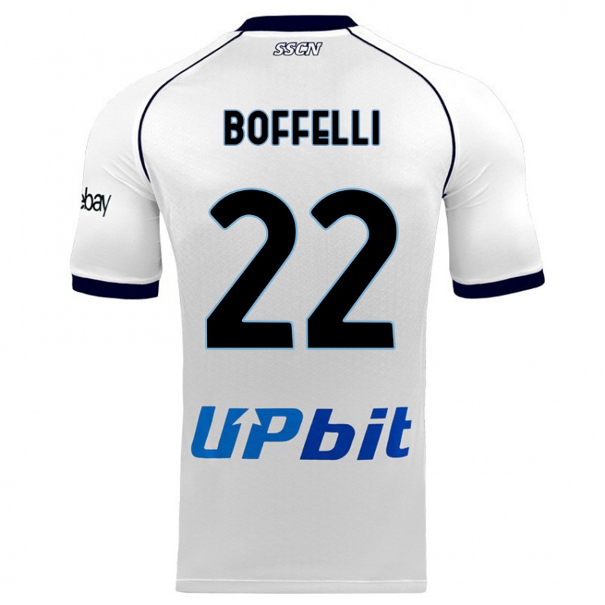 Uomo Maglia Valerio Boffelli #22 Bianco Kit Gara Away 2023/24 Maglietta