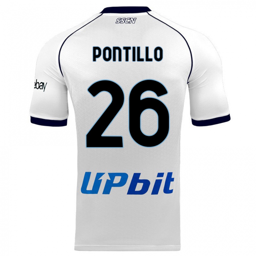 Uomo Maglia Pasquale Pontillo #26 Bianco Kit Gara Away 2023/24 Maglietta