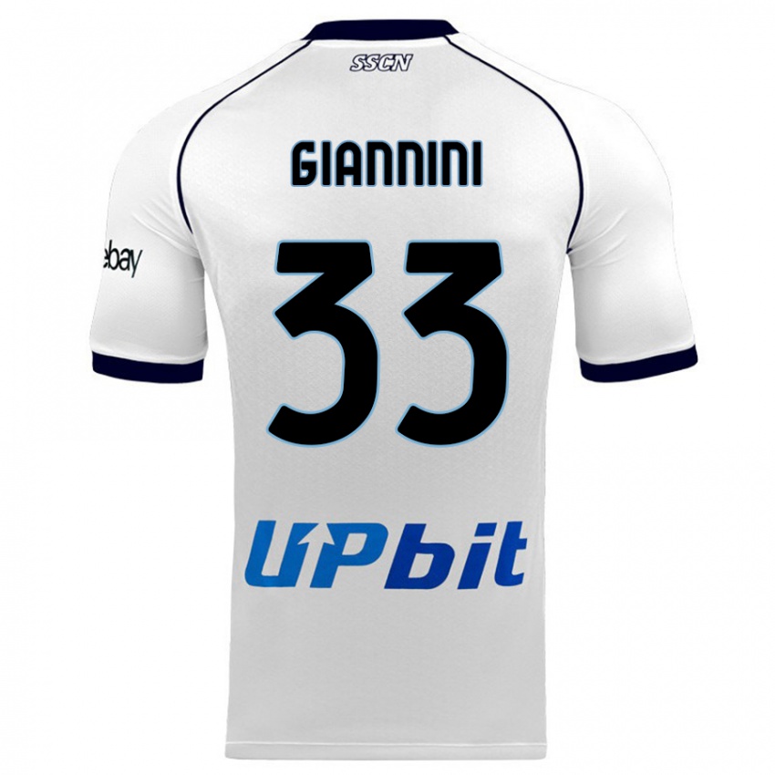 Uomo Maglia Enrico Giannini #33 Bianco Kit Gara Away 2023/24 Maglietta
