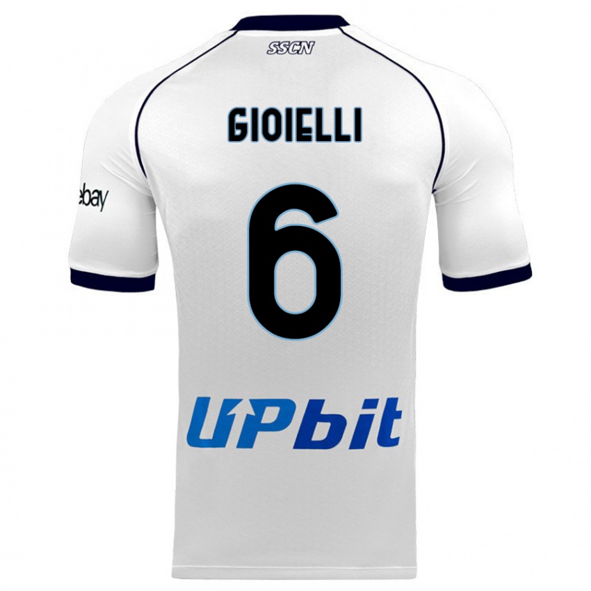 Uomo Maglia Francesco Pio Gioielli #6 Bianco Kit Gara Away 2023/24 Maglietta