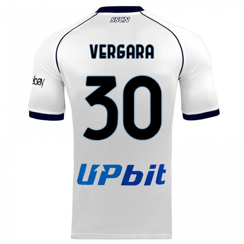Uomo Maglia Antonio Vergara #30 Bianco Kit Gara Away 2023/24 Maglietta