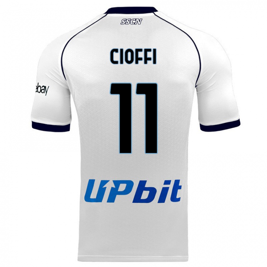 Uomo Maglia Antonio Cioffi #11 Bianco Kit Gara Away 2023/24 Maglietta