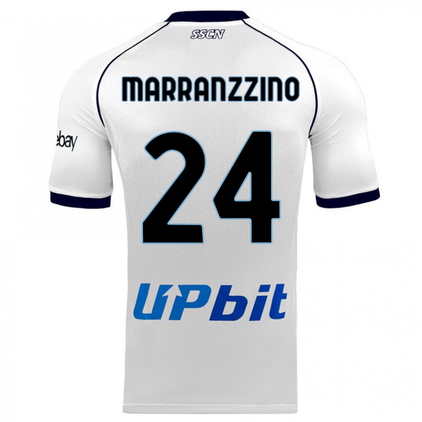 Uomo Maglia Pasquale Marranzzino #24 Bianco Kit Gara Away 2023/24 Maglietta