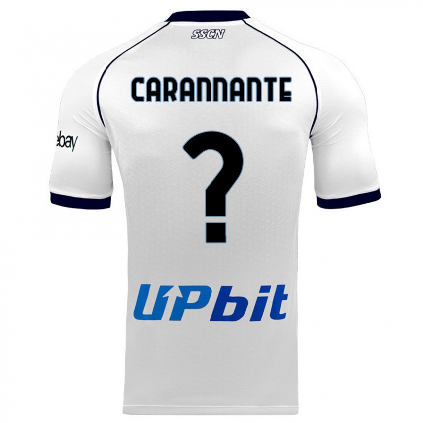 Uomo Maglia Lorenzo Carannante #0 Bianco Kit Gara Away 2023/24 Maglietta