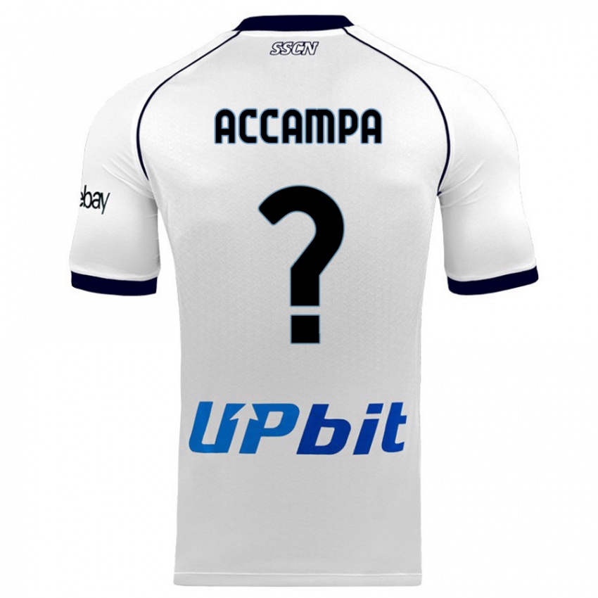 Uomo Maglia Davide Accampa #0 Bianco Kit Gara Away 2023/24 Maglietta
