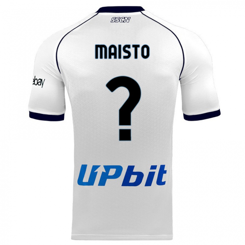 Uomo Maglia Antonio Maisto #0 Bianco Kit Gara Away 2023/24 Maglietta