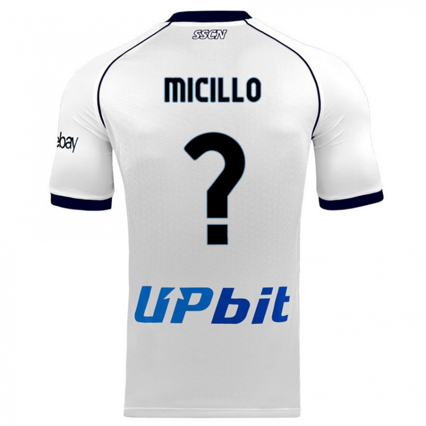 Uomo Maglia Salvatore Micillo #0 Bianco Kit Gara Away 2023/24 Maglietta