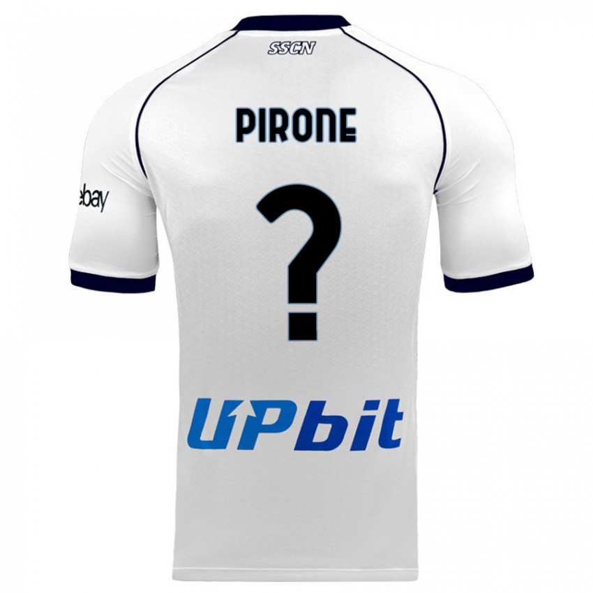 Uomo Maglia Francesco Pirone #0 Bianco Kit Gara Away 2023/24 Maglietta