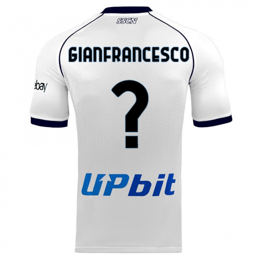 Uomo Maglia Sergio Gianfrancesco #0 Bianco Kit Gara Away 2023/24 Maglietta