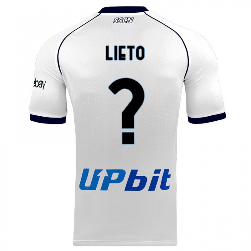 Uomo Maglia Angelo Lieto #0 Bianco Kit Gara Away 2023/24 Maglietta