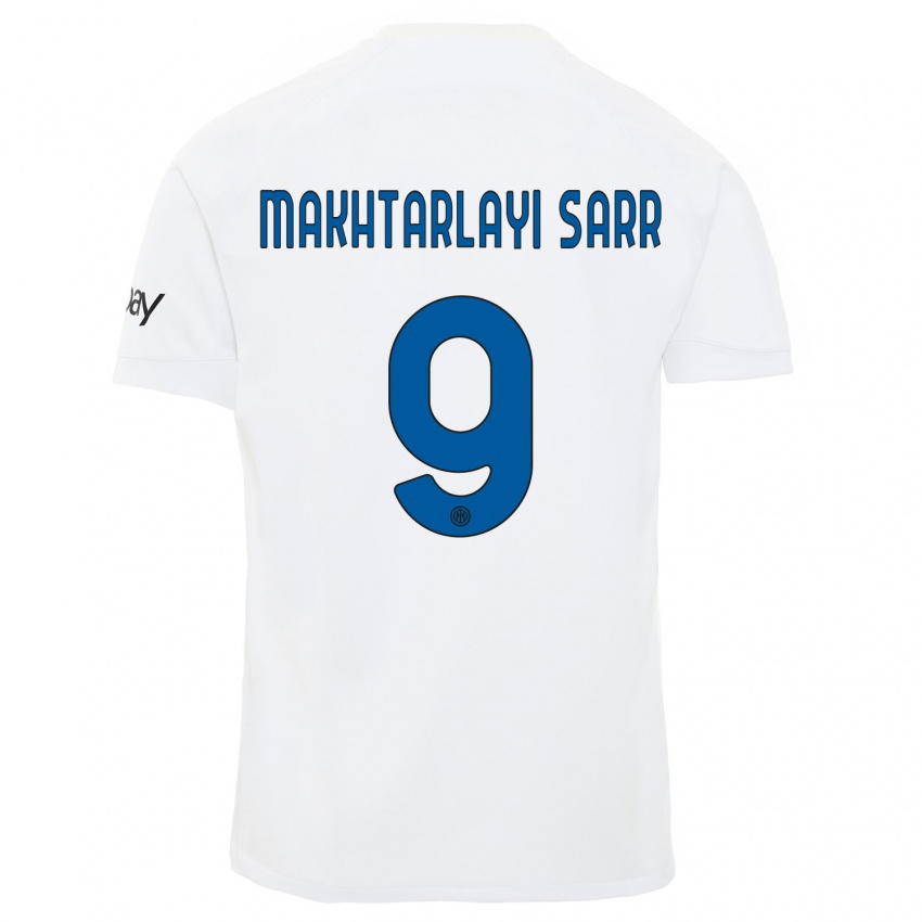 Uomo Maglia Amadou Makhtarlayi Sarr #9 Bianco Kit Gara Away 2023/24 Maglietta