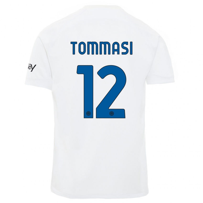 Uomo Maglia Francesco Tommasi #12 Bianco Kit Gara Away 2023/24 Maglietta